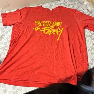 Canvas XL Orange Short Sleeve You Gotta Fight For Your Right to Party Graphic T